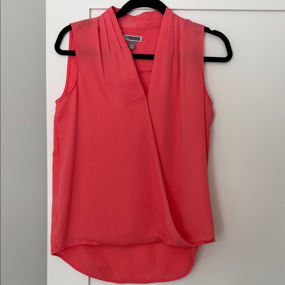 Chelsea28 Coral Sleeveless Wrap Blouse